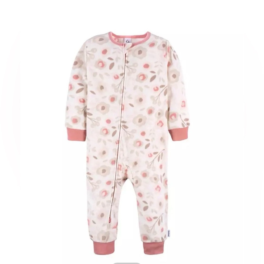 NWOT Gerber Baby Onesie with Pink and Cream Design